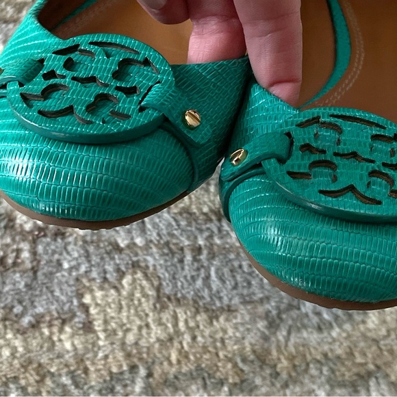 Tory Burch Mini Miller Flat Micro Tejus Green 8.5 - Picture 7 of 11